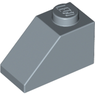 Lego kostka (kostička) 1x2 sklon (šikmá) 45°, pískově modrá (4168633, 6212055)